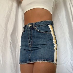 Zara Mini Striped Jean Skirt